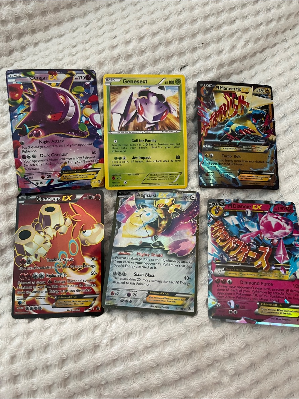 Pokemon EX Holo Card Lot - Purple, Gold, Green, Red, Pink, Blue